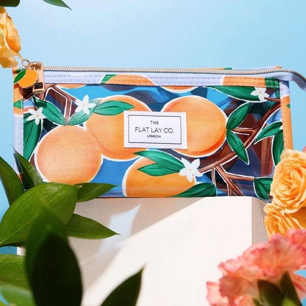 The Flat Lay Co. Open Flat Makeup Jelly Box Bag - Mediterranean Oranges Heißer Verkauf
