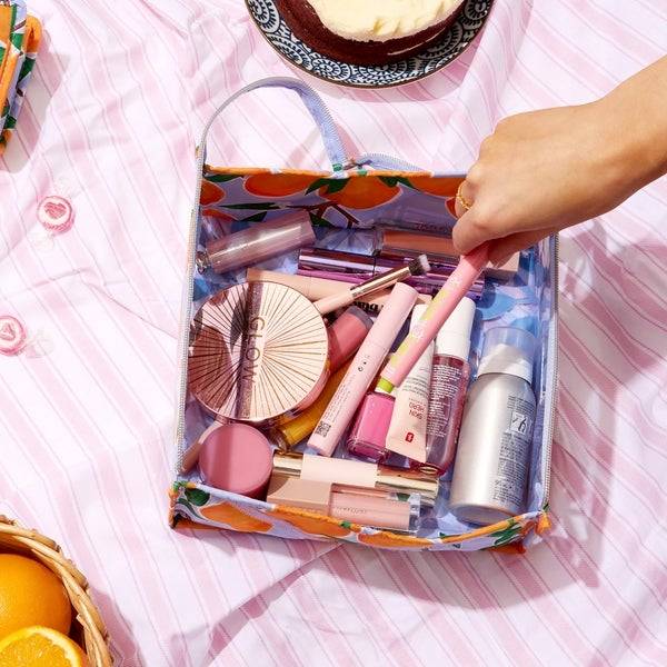 The Flat Lay Co. Open Flat Makeup Jelly Box Bag - Mediterranean Oranges Heißer Verkauf