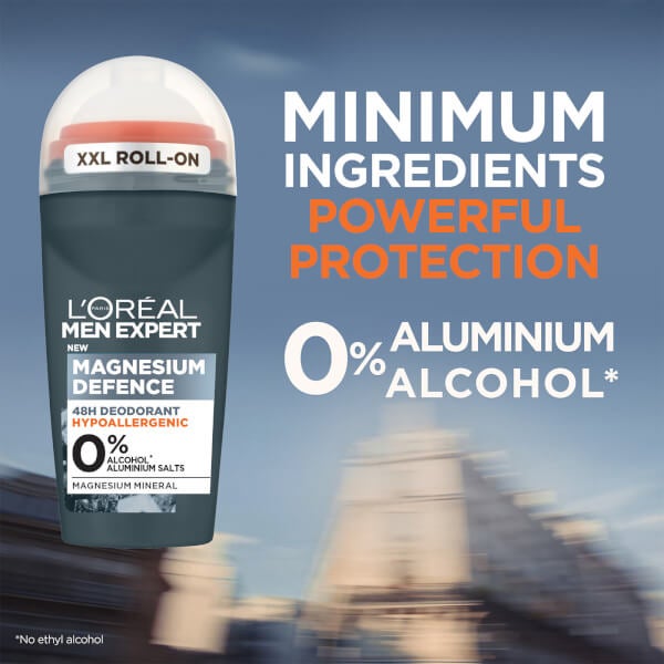 L'Oréal Paris Men Expert Magnesium Defence Hypoallergenic 48 Hour Roll-On Deodorant 50ml Nur für heute