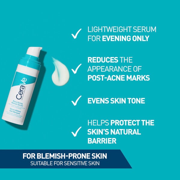 CeraVe Resurfacing Retinol Serum with Ceramides and Niacinamide for Blemish-Prone Skin 30ml Fabrikladen