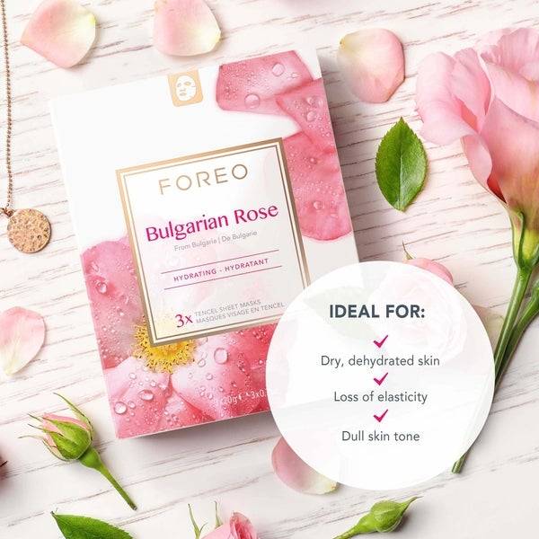 FOREO Bulgarian Rose Moisture-Boosting Sheet Face Mask (3 Pack) Super Sparpreis