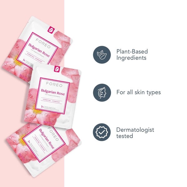 FOREO Bulgarian Rose Moisture-Boosting Sheet Face Mask (3 Pack) Super Sparpreis