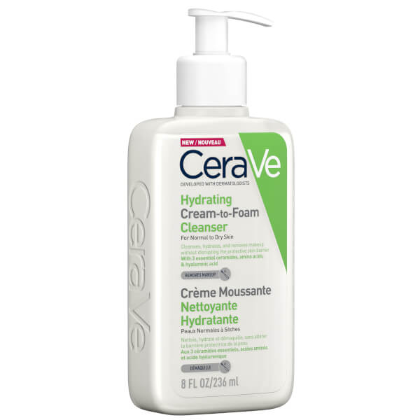 CeraVe Hydrating Cream-to-Foam Cleanser with Amino Acids for Normal to Dry Skin 236ml Begrenzt auf 3 Tage