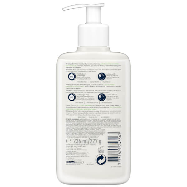 CeraVe Hydrating Cream-to-Foam Cleanser with Amino Acids for Normal to Dry Skin 236ml Begrenzt auf 3 Tage