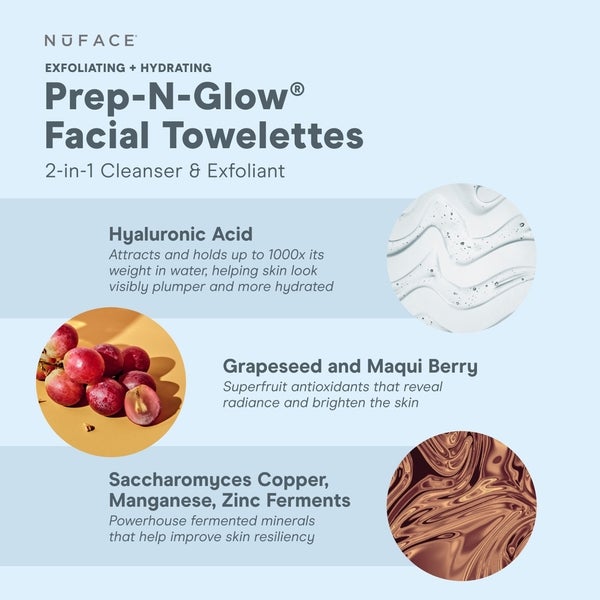 NuFACE Prep-N-Glow Facial Towelette (5 Pack) Sonderangebot der Fabrik