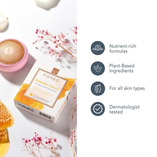 FOREO Manuka Honey UFO/UFO Mini Revitalising Face Mask for Ageing Skin (6 Pack) Fabrikladen