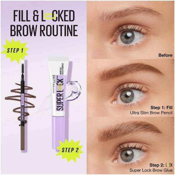 Maybelline Superlock Brow Glue Sweat-Resistant, Transfer-Resistant, 24H Wear 8ml - Clear Online Shopping