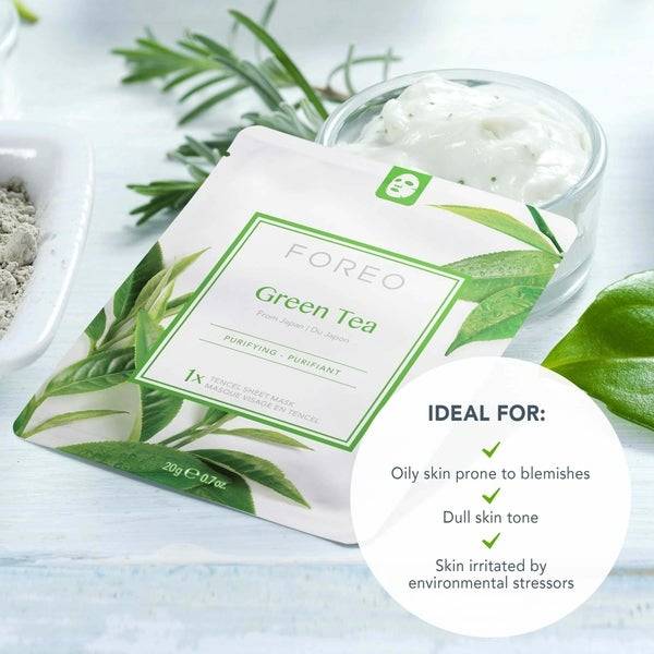 FOREO Green Tea Purifying Sheet Face Mask (3 Pack) 2025