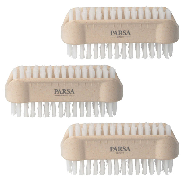 Parsa Beauty 3er Pack PARSA Beauty Nature Love Nagelbürste Handwaschbürste, doppelseitige Nagelbürste in beige Vatertagsangebot