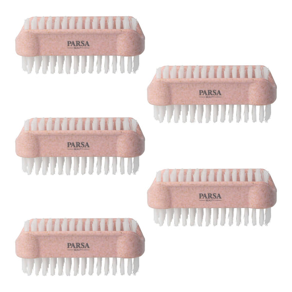 Parsa Beauty 5er Pack PARSA Beauty Nature Love Nagelbürste Handwaschbürste, doppelseitige Nagelbürste in rosa Lagerräumung