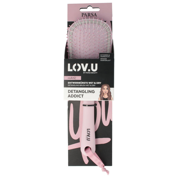 Parsa Beauty PARSA Beauty LOV.U Entwirrbürste Wet & Dry groß oval rosa Online Outlet
