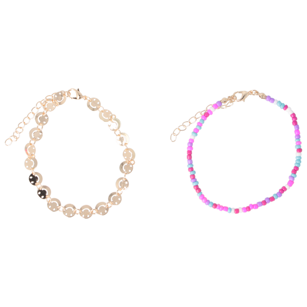 Parsa Beauty That's me by PARSA Fußketten-Set mit Smileys und bunten Perlen Clearance-Verkauf