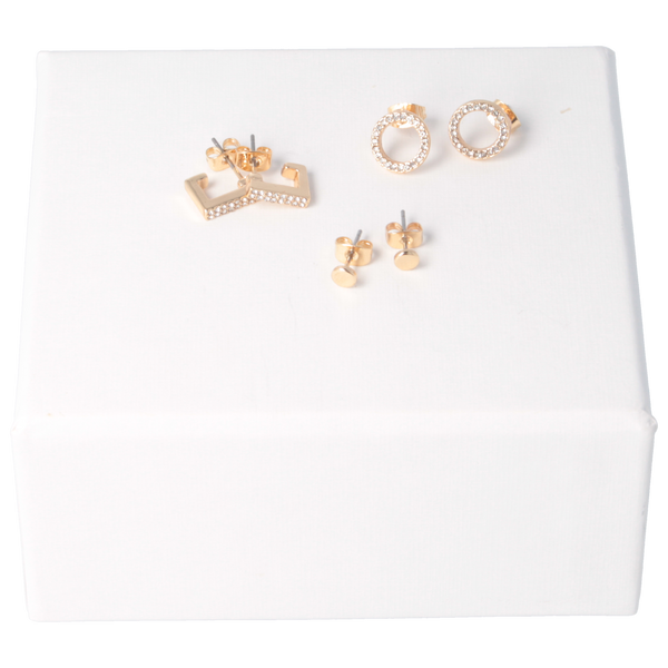 Parsa Beauty That's me by PARSA Beauty Ohrstecker-Set in Gold mit rechteckigen Huggies, Plättchen und Kreisen Angebote