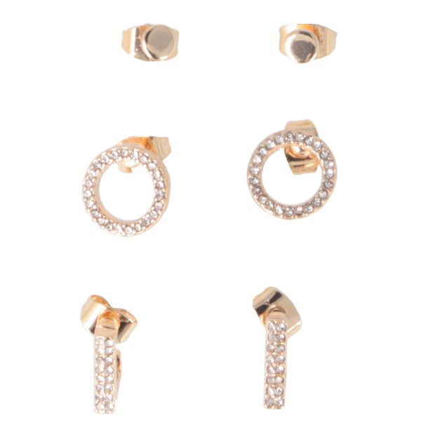 Parsa Beauty That's me by PARSA Beauty Ohrstecker-Set in Gold mit rechteckigen Huggies, Plättchen und Kreisen Angebote
