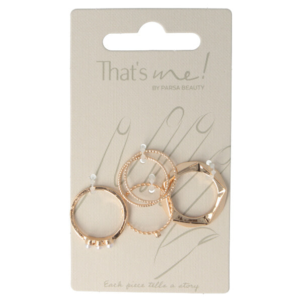 Parsa Beauty That's me by PARSA Beauty Ringset in Gold mit Perlendetails Hotsell
