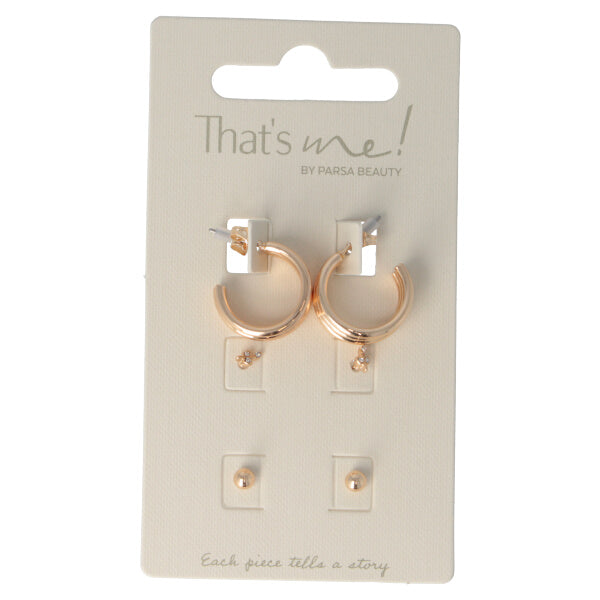 Parsa Beauty That's me by PARSA Beauty Ohrstecker-Set in Gold mit Creolen-, Blüten- und Kugelsteckern im Angebot