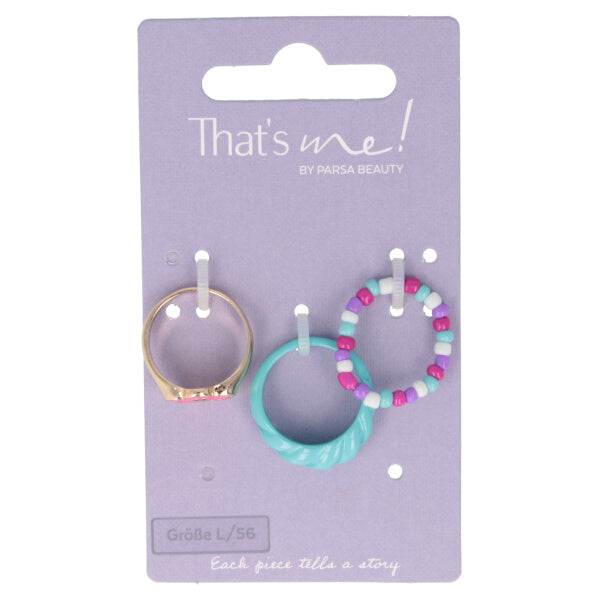 Parsa Beauty That's me by PARSA Ring-Set mit goldenem Statement Ring und zwei farbenfrohen Ringen Fabrikpreis