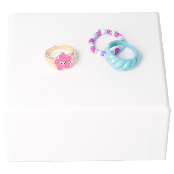 Parsa Beauty That's me by PARSA Ring-Set mit goldenem Statement Ring und zwei farbenfrohen Ringen Fabrikpreis