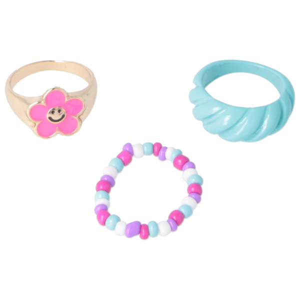 Parsa Beauty That's me by PARSA Ring-Set mit goldenem Statement Ring und zwei farbenfrohen Ringen Fabrikpreis