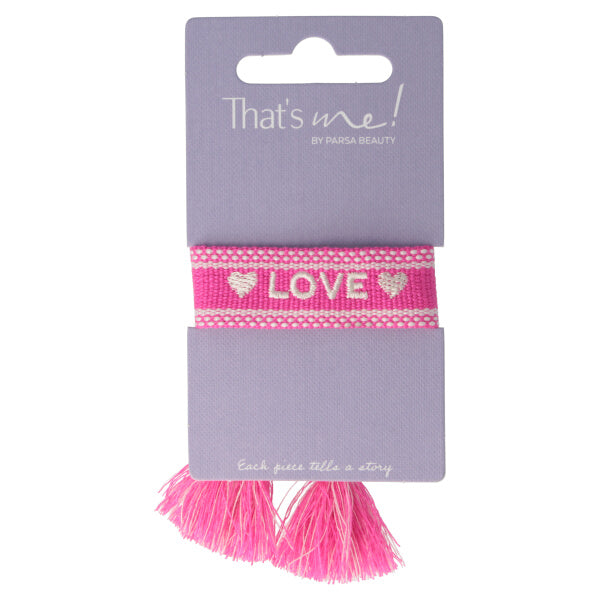 Parsa Beauty That's me by PARSA Beauty Stoffarmband in Pink mit Love Schriftzug Sonderangebot