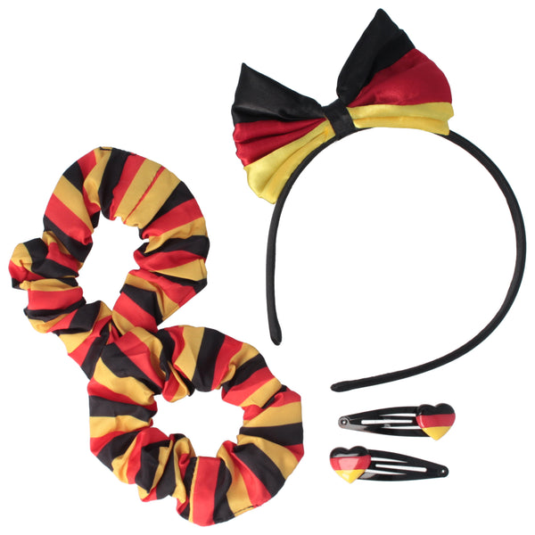 Parsa Beauty PARSA Beauty Deutschland Fanartikel Set Haarreif mit Schleife, Scrunchies und Haarclips für EM und WM Speichern exportieren