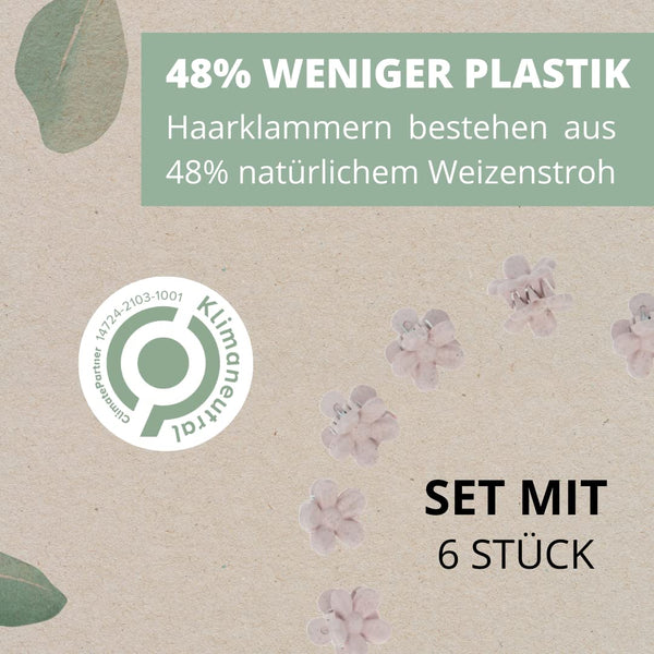 Parsa Beauty PARSA Beauty Nature Kids Haarklammer Blütenform mit Weizenstroh, 6 Stk zollfrei