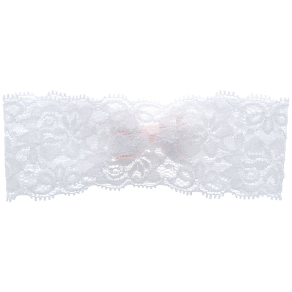 Parsa Beauty PARSA Baby Haarband weiß Spitze mit rosa Schleife Vatertagsangebot
