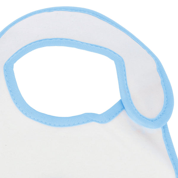 Parsa Beauty PARSA Baby Lätzchen mit Klettverschluss wasserdicht in weiß mit blauem Bündchen Lagerräumung