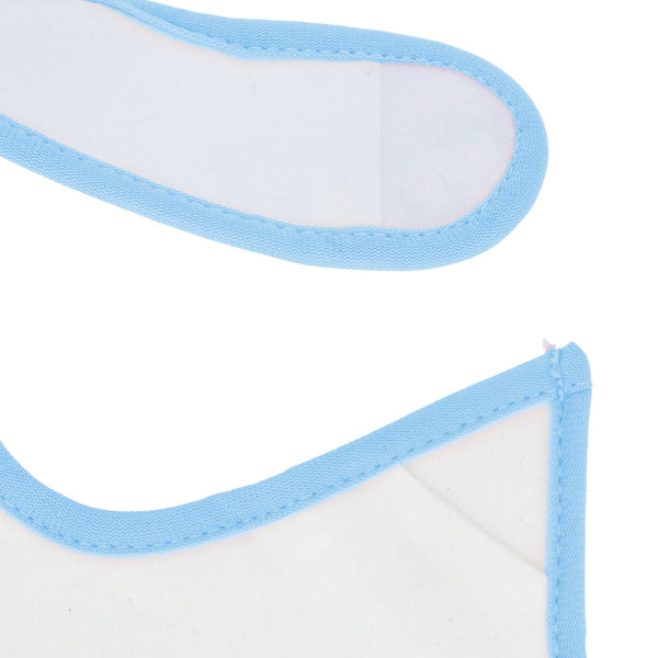 Parsa Beauty PARSA Baby Lätzchen mit Klettverschluss wasserdicht in weiß mit blauem Bündchen Lagerräumung