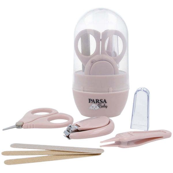 Parsa Beauty PARSA Baby 6-teiliges Nagel-Pflegeset, Nagelknipser, Nasenpinzette, Baby Maniküre Schere Neugeborenen-Set für Mädchen VIP-Rabatte