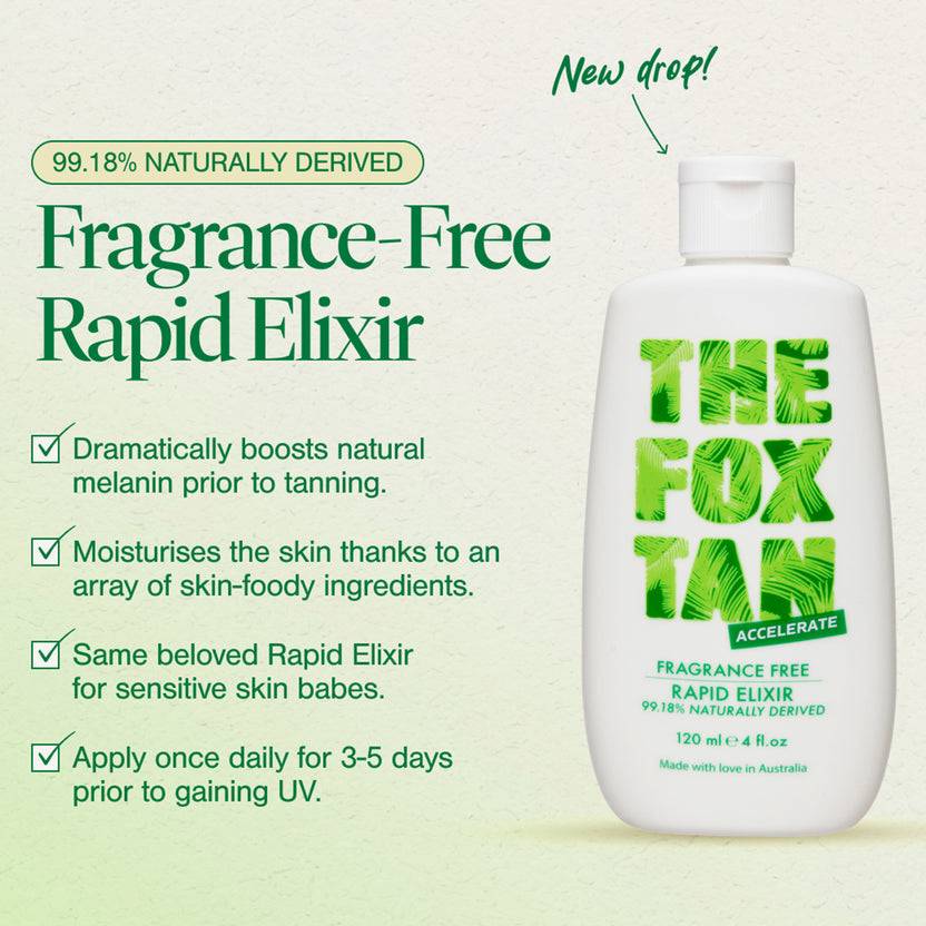 The Fox Tan Fragrance Free Rapid Tanning Elixir (120ml) Flash Sale