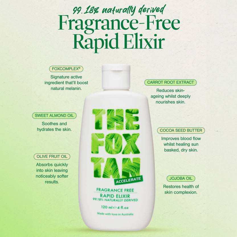 The Fox Tan Fragrance Free Rapid Tanning Elixir (120ml) Flash Sale