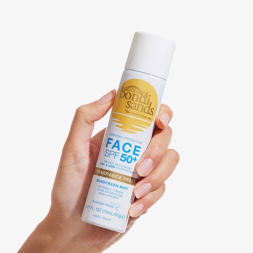 Bondi Sands SPF 50+ Fragrance Free Sunscreen Face Mist (60g) Sonderangebot der Fabrik