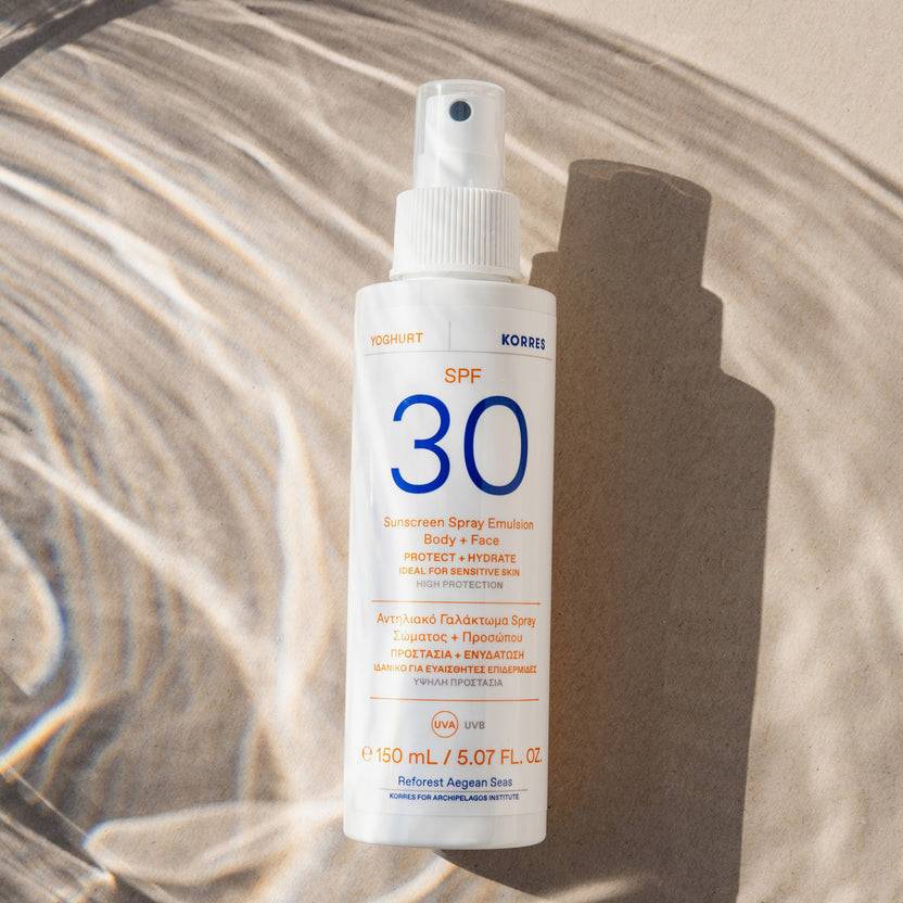 KORRES Yoghurt Sonnenschutz Sprüh-Emulsion für Gesicht & Körper SPF30 (150ml) Im Verkauf