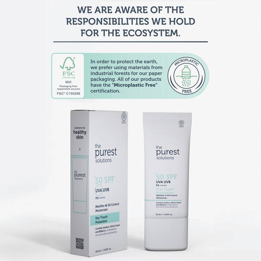 The Purest Solutions 50+ SPF UVA/UVB Dry-Touch Protection Mattifier & Oil Control Moisturizer Sunscreen (50ml) Kostenlose Rückgabe