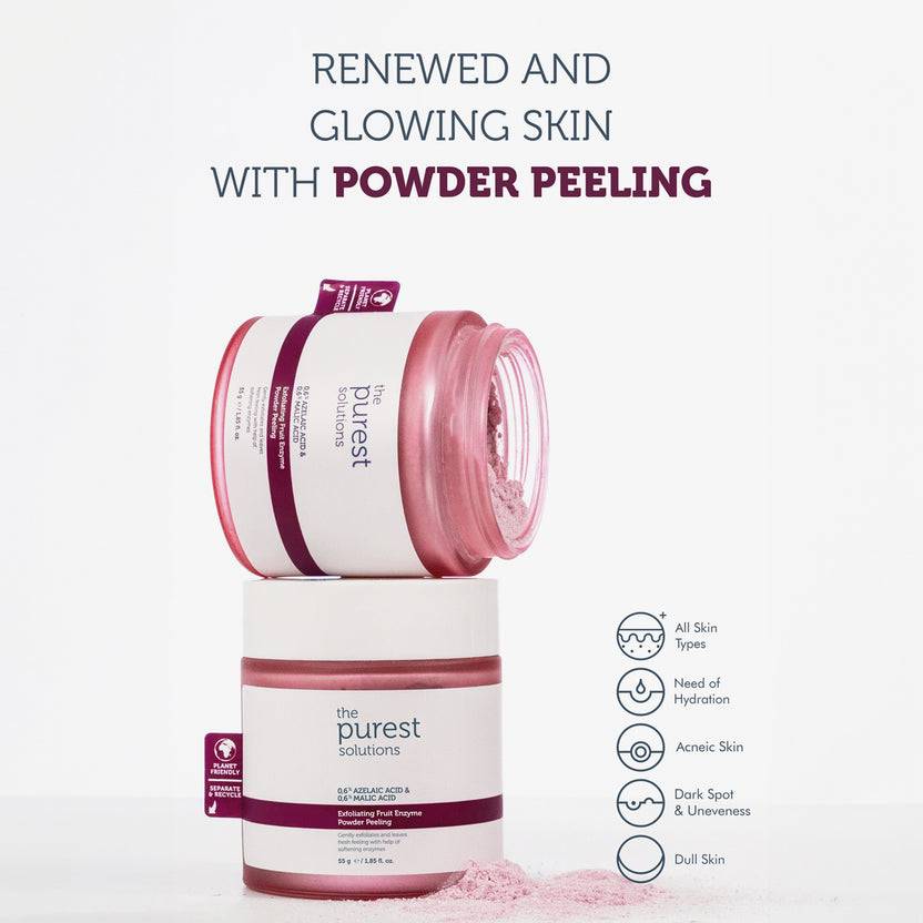 The Purest Solutions 0,6% Azelaic Acid + 0,6% Malic Acid Exfoliating Fruit Enzyme Powder Peeling (55g) VIP-Rabatte