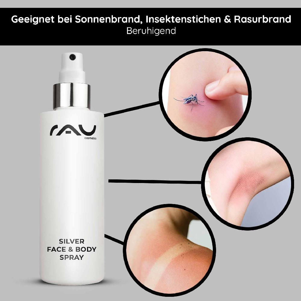 Rau Cosmetics Silver Face & Body Spray 200 ml mit Panthenol & Microsilber Kostenloser Versand international