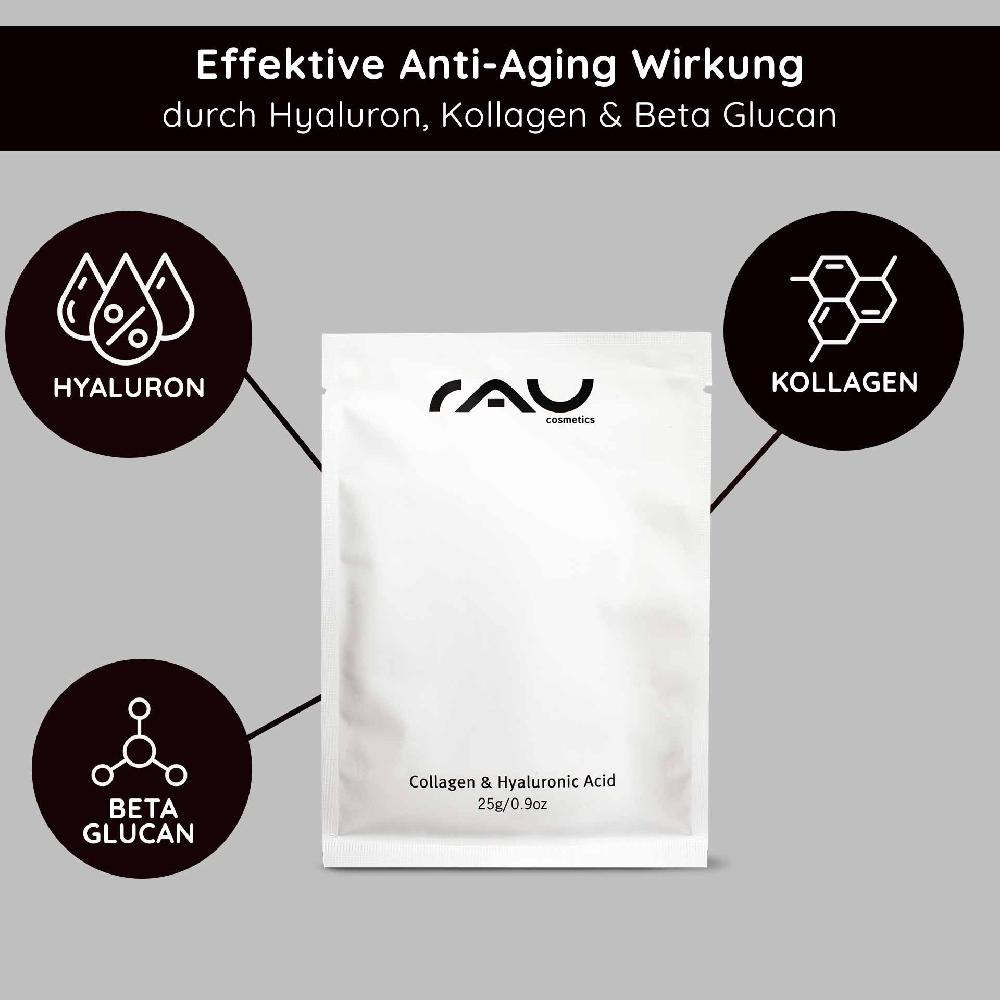 Rau Cosmetics Collagen & Hyaluronic Acid Mask Vliesmaske - 10er Pack Großer Ausverkauf