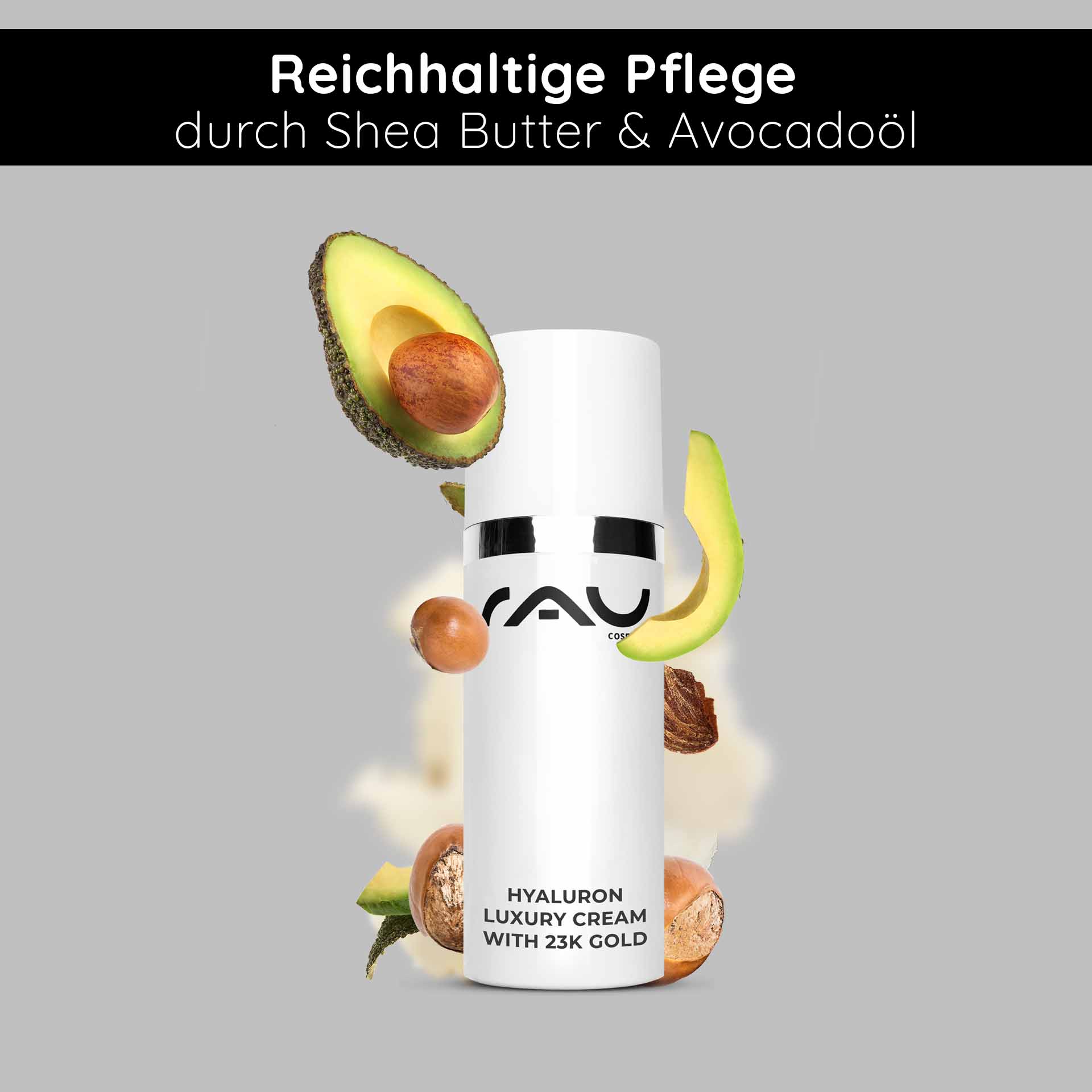 Rau Cosmetics Hyaluron Luxury Cream with 23k Gold 50 ml Anti Age Creme Saisonschlussverkauf