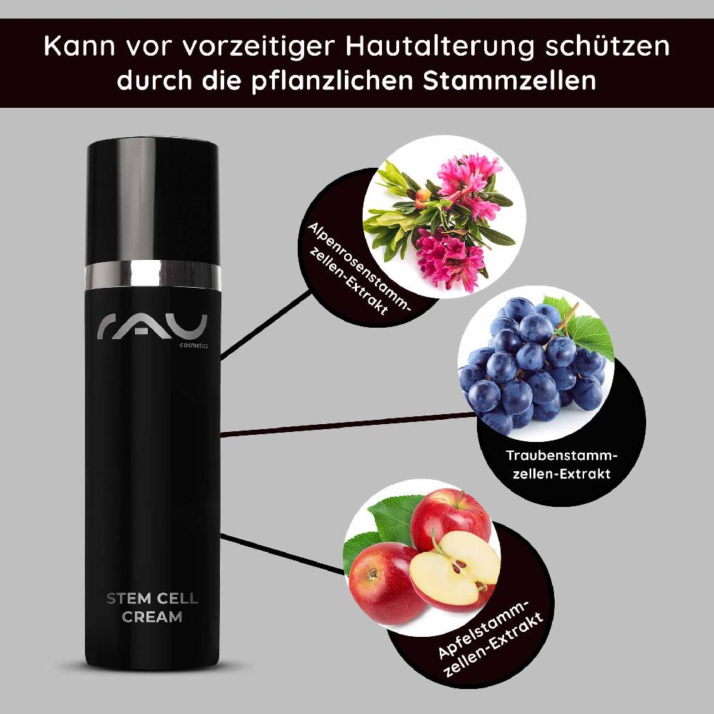 Rau Cosmetics Stem Cell Cream 50 ml Stammzellen Anti Aging Creme für trockene reife Haut Zeitlich begrenztes Angebot