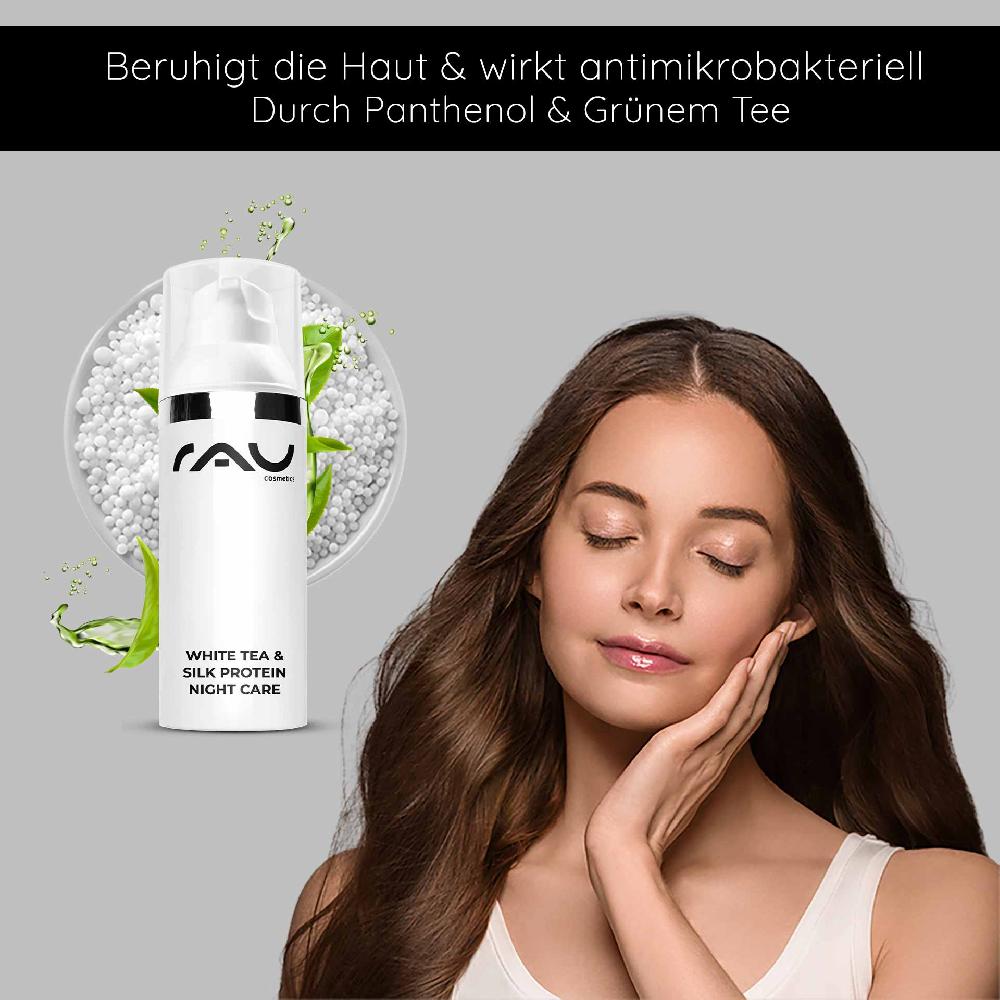 Rau Cosmetics White Tea & Silk Protein Night Care 50 ml Nachtcreme Tägliche Deals