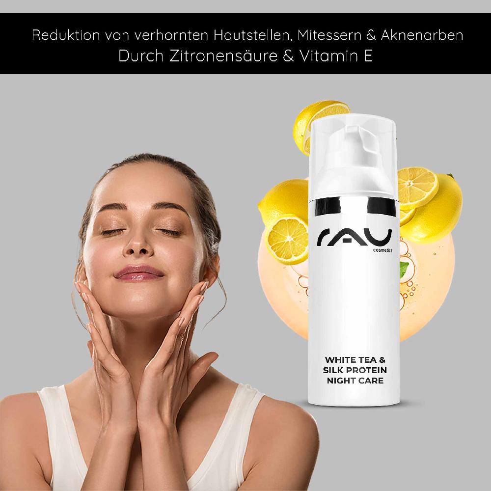 Rau Cosmetics White Tea & Silk Protein Night Care 50 ml Nachtcreme Tägliche Deals