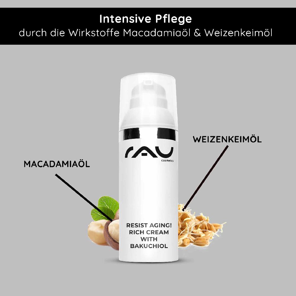 Rau Cosmetics Resist aging Rich Cream with Bakuchiol 50 ml Nachtcreme 2025